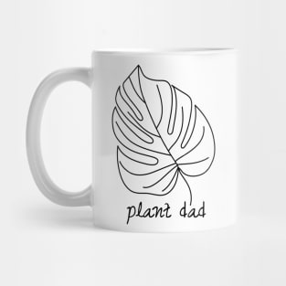 Plant Dad Succulent Cacti Monstera Leaf Modern Minimalistic Mug